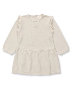 Baby Strickkleid, Modell SUVI, Beige, Vorderansicht