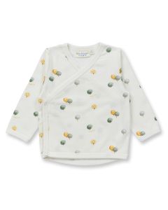 Baby Wrap Shirt L/S, Model VICTORIA, White with trees, Front part