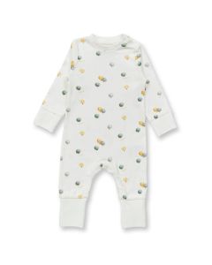 Baby Romper L/S, Model TONA, White with trees, Front part
