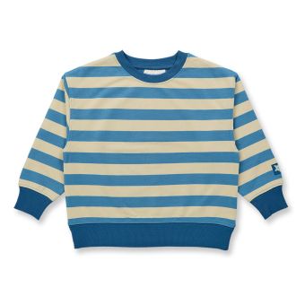 Children’s sweatshirt, Model DARI, Blue-sand stripes, Front part