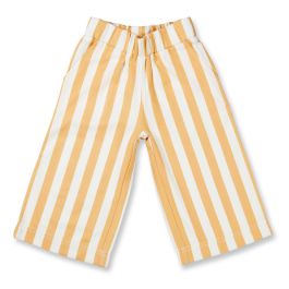 Yellow and hot sale white striped trousers